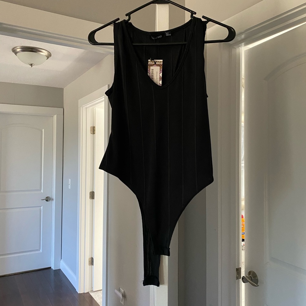 NWT black v neck bodysuit